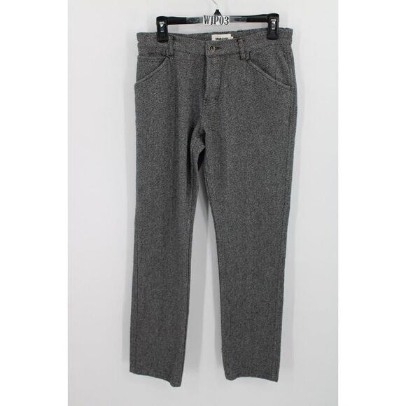 TAYLOR STITCH DENIM MENS BLACK HEATHERED TEXTURED PANTS STRAIGHT LEG 29X33
